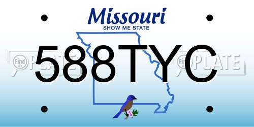 588TYC Missouri License Plate