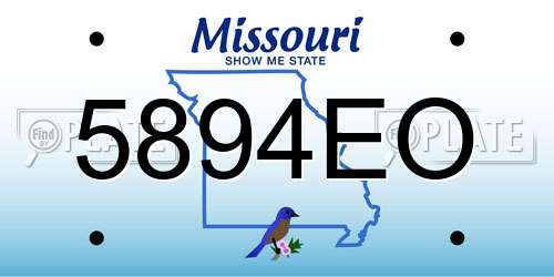 5894EO Missouri License Plate