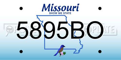 5895BO Missouri License Plate