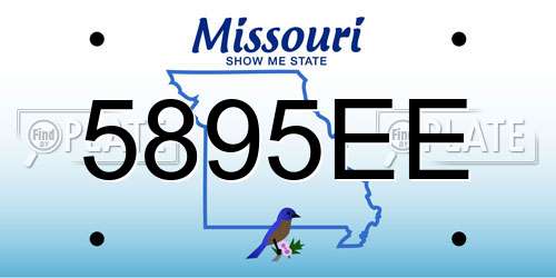 5895EE Missouri License Plate