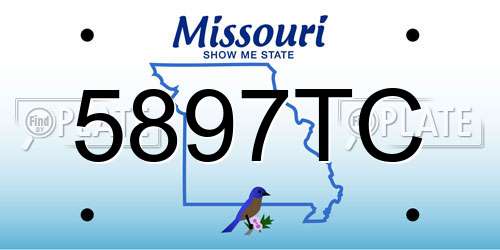 5897TC Missouri License Plate
