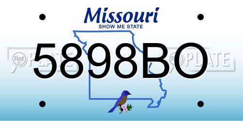 5898BO Missouri License Plate