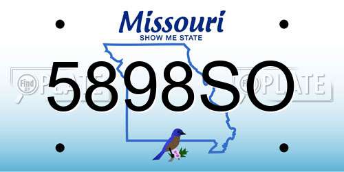 5898SO Missouri License Plate