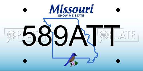 589ATT Missouri License Plate
