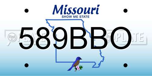 589BBO Missouri License Plate