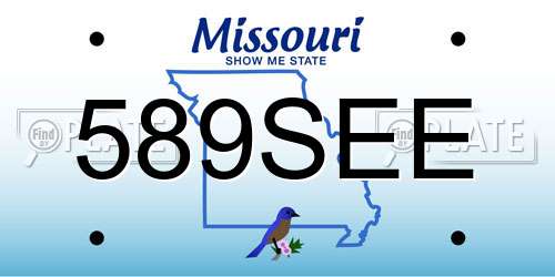 589SEE Missouri License Plate