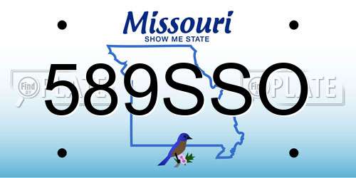 589SSO Missouri License Plate