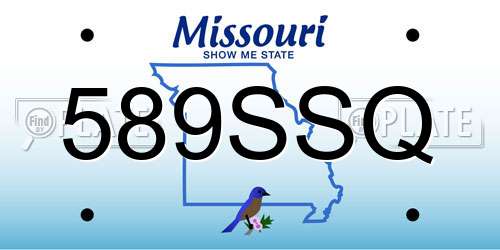 589SSQ Missouri License Plate