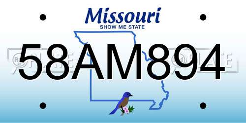 58AM894 Missouri License Plate