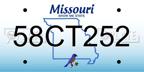 58CT252 Missouri License Plate