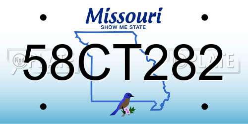 58CT282 Missouri License Plate