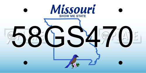 58GS470 Missouri License Plate