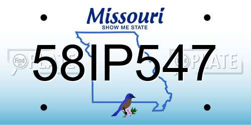 58IP547 Missouri License Plate