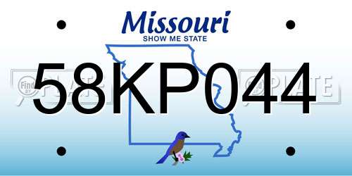 58KP044 Missouri License Plate