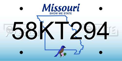 58KT294 Missouri License Plate