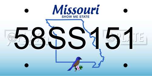 58SS151 Missouri License Plate