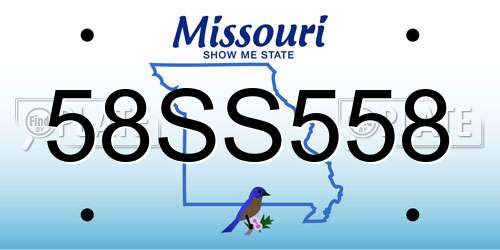 58SS558 Missouri License Plate