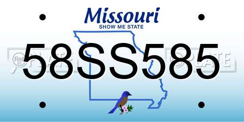 58SS585 Missouri License Plate