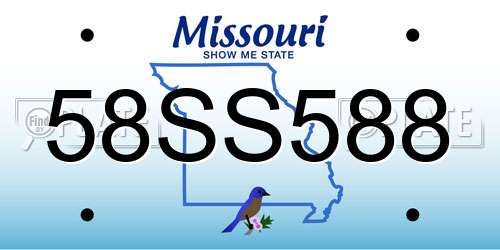 58SS588 Missouri License Plate