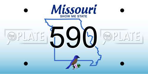 590 Missouri License Plate