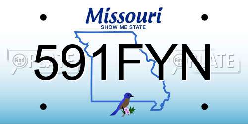 591FYN Missouri License Plate