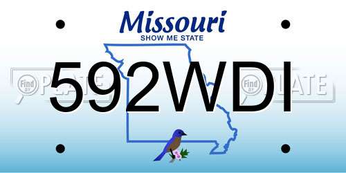 592WDI Missouri License Plate