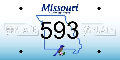 593 Missouri License Plate