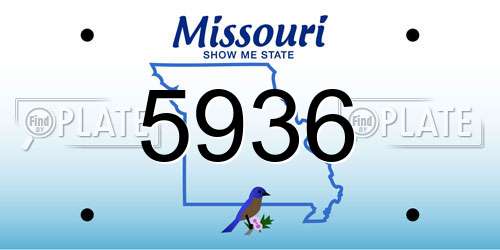 5936 Missouri License Plate