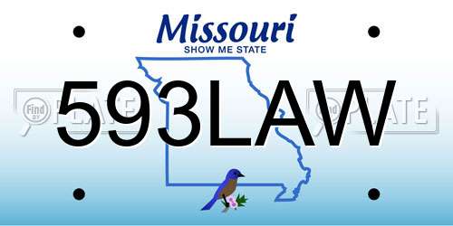 593LAW Missouri License Plate