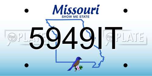 5949IT Missouri License Plate