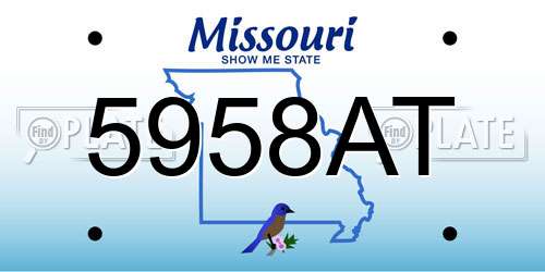 5958AT Missouri License Plate