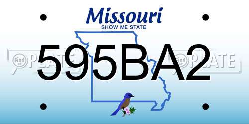 595BA2 Missouri License Plate
