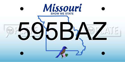 595BAZ Missouri License Plate