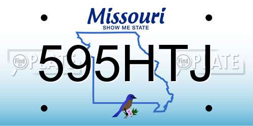 595HTJ Missouri License Plate