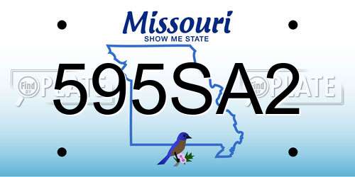 595SA2 Missouri License Plate