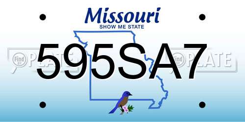 595SA7 Missouri License Plate