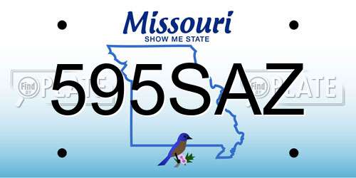 595SAZ Missouri License Plate