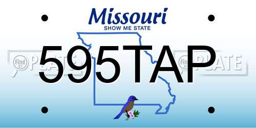 595TAP Missouri License Plate