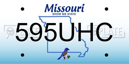 595UHC Missouri License Plate