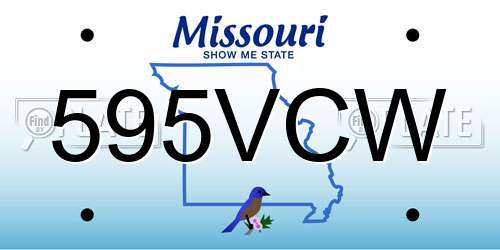 595VCW Missouri License Plate