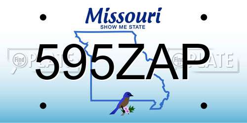 595ZAP Missouri License Plate