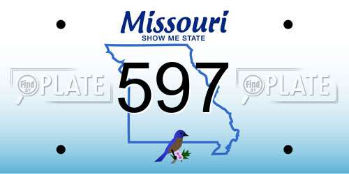 597 Missouri License Plate