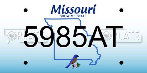 5985AT Missouri License Plate