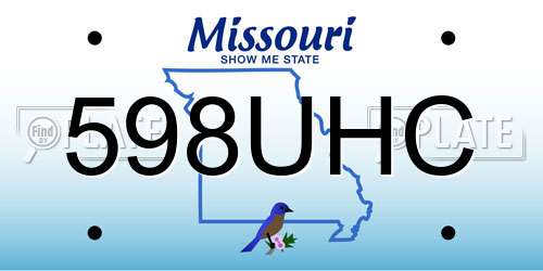 598UHC Missouri License Plate
