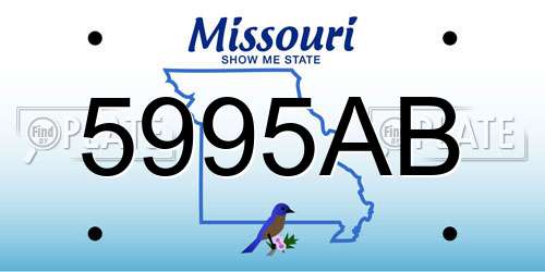 5995AB Missouri License Plate
