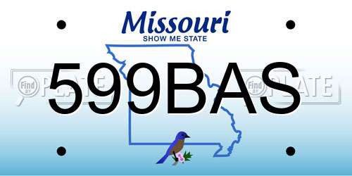 599BAS Missouri License Plate