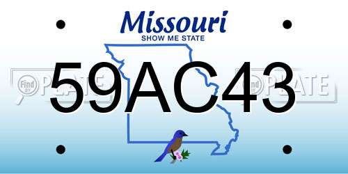 59AC43 Missouri License Plate