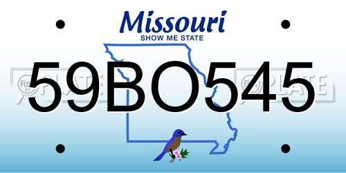 59BO545 Missouri License Plate