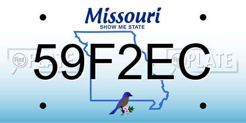59F2EC Missouri License Plate