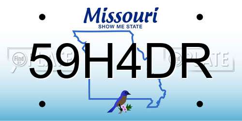 59H4DR Missouri License Plate